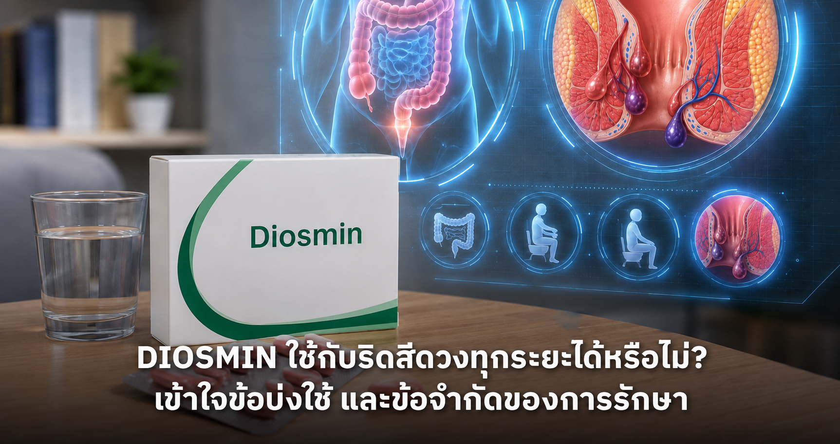 Diosmin ใช้กับริดสีดวงทุกระยะได้หรือไม่? เข้าใจข้อบ่งใช้ และข้อจำกัดของการรักษา