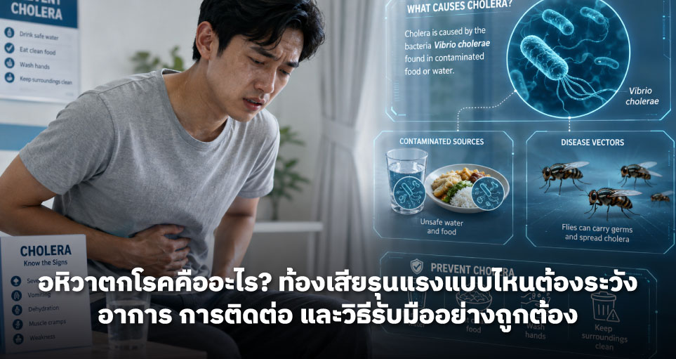 อหิวาตกโรคคืออะไร? ท้องเสียรุนแรงแบบไหนต้องระวัง อาการ การติดต่อ และวิธีรับมืออย่างถูกต้อง