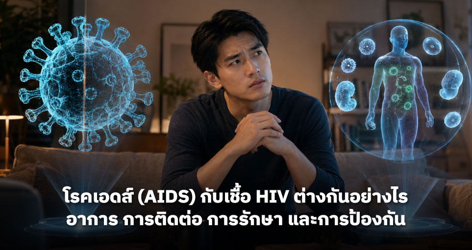 โรคเอดส์ (AIDS) กับเชื้อ HIV คืออะไร? ต่างกันอย่างไร อาการ การติดต่อ การรักษา และการป้องกัน