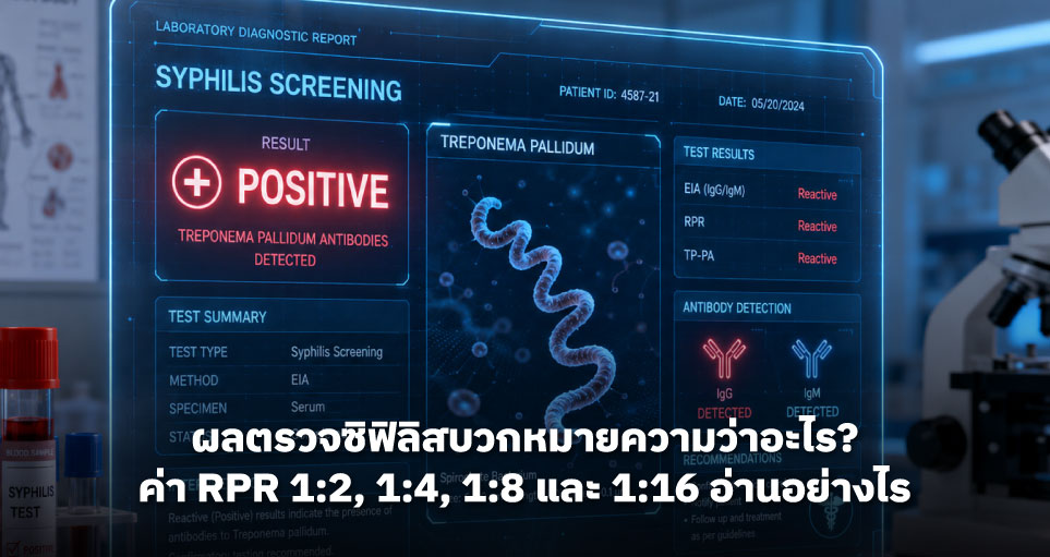 ผลตรวจซิฟิลิสบวกหมายความว่าอะไร? ค่า RPR 1:2, 1:4, 1:8 และ 1:16 อ่านอย่างไร