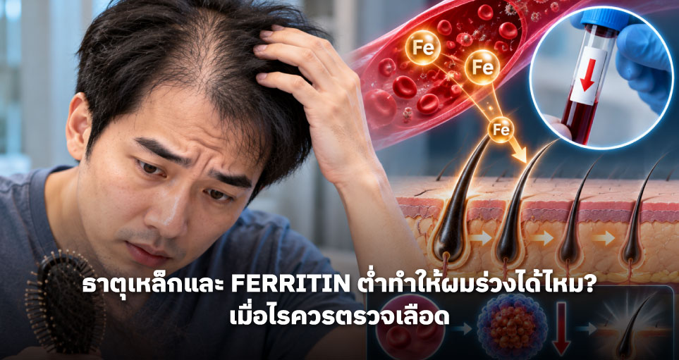 ธาตุเหล็กและ Ferritin ต่ำทำให้ผมร่วงได้ไหม? เมื่อไรควรตรวจเลือด