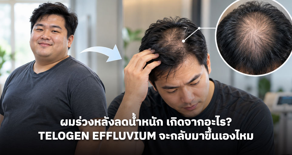 ผมร่วงหลังลดน้ำหนัก เกิดจากอะไร? Telogen Effluvium จะกลับมาขึ้นเองไหม